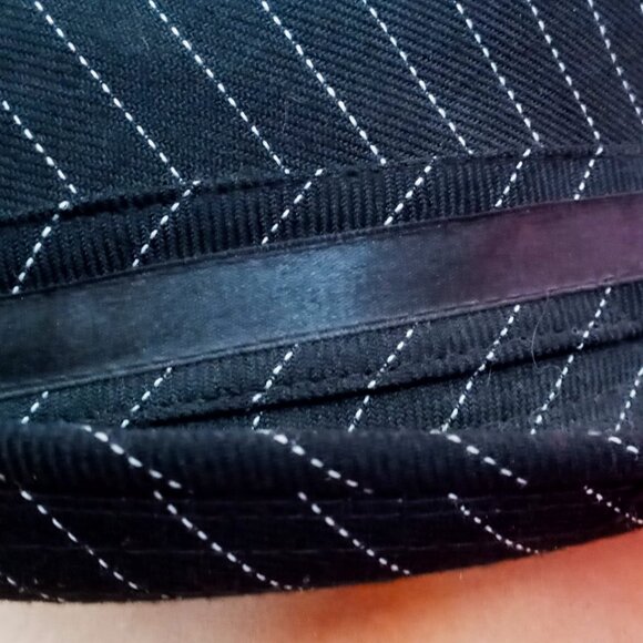 Cool David & Young Black Pinstripe Manhattan Classic Retro Gangster Fedora Hat - Picture 5 of 16